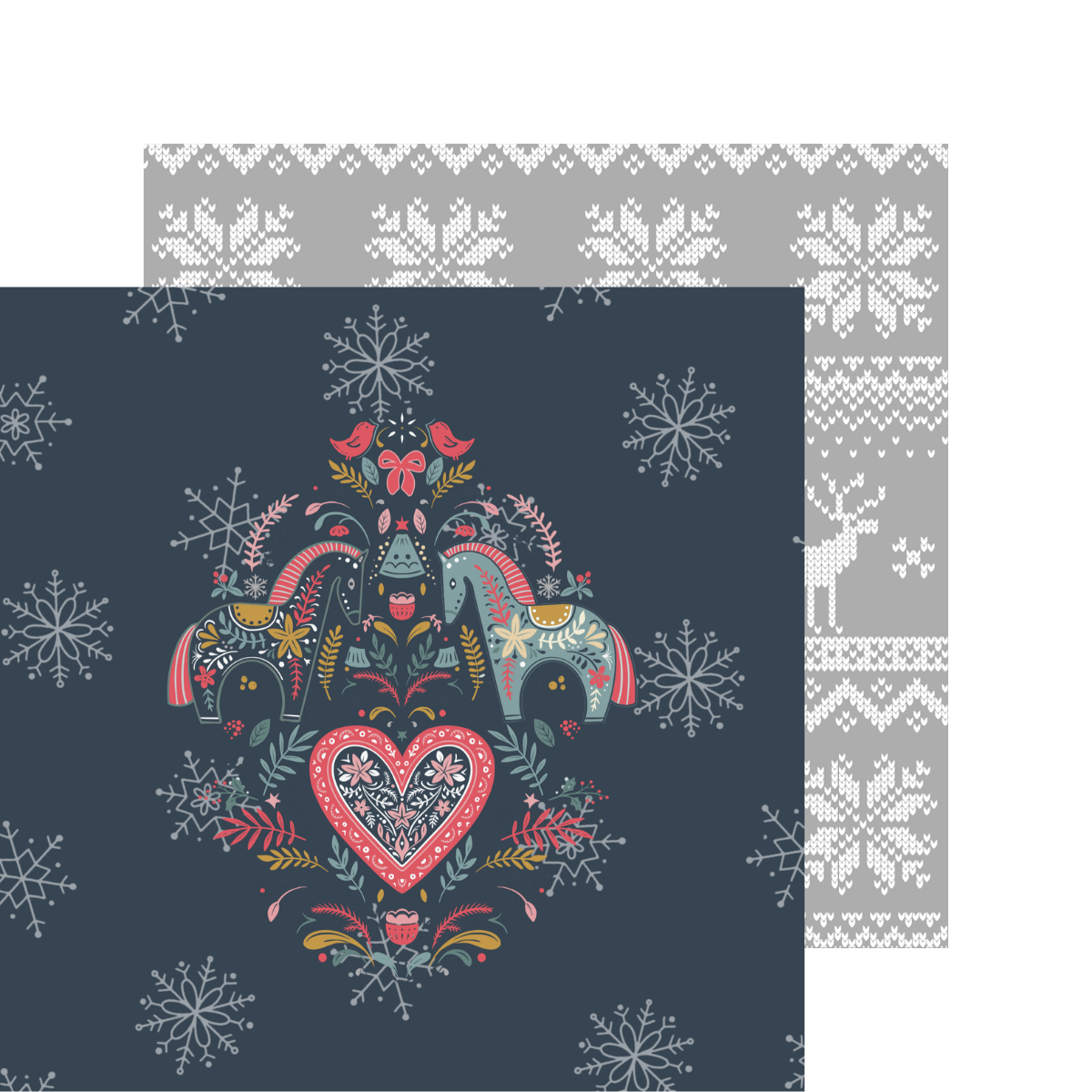 Scandinavian Christmas Patterned Paper 6x6