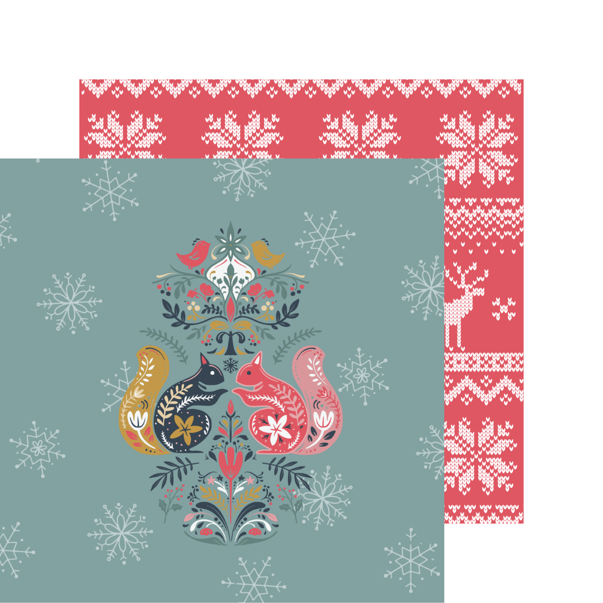 Scandinavian Christmas Patterned Paper 6x6