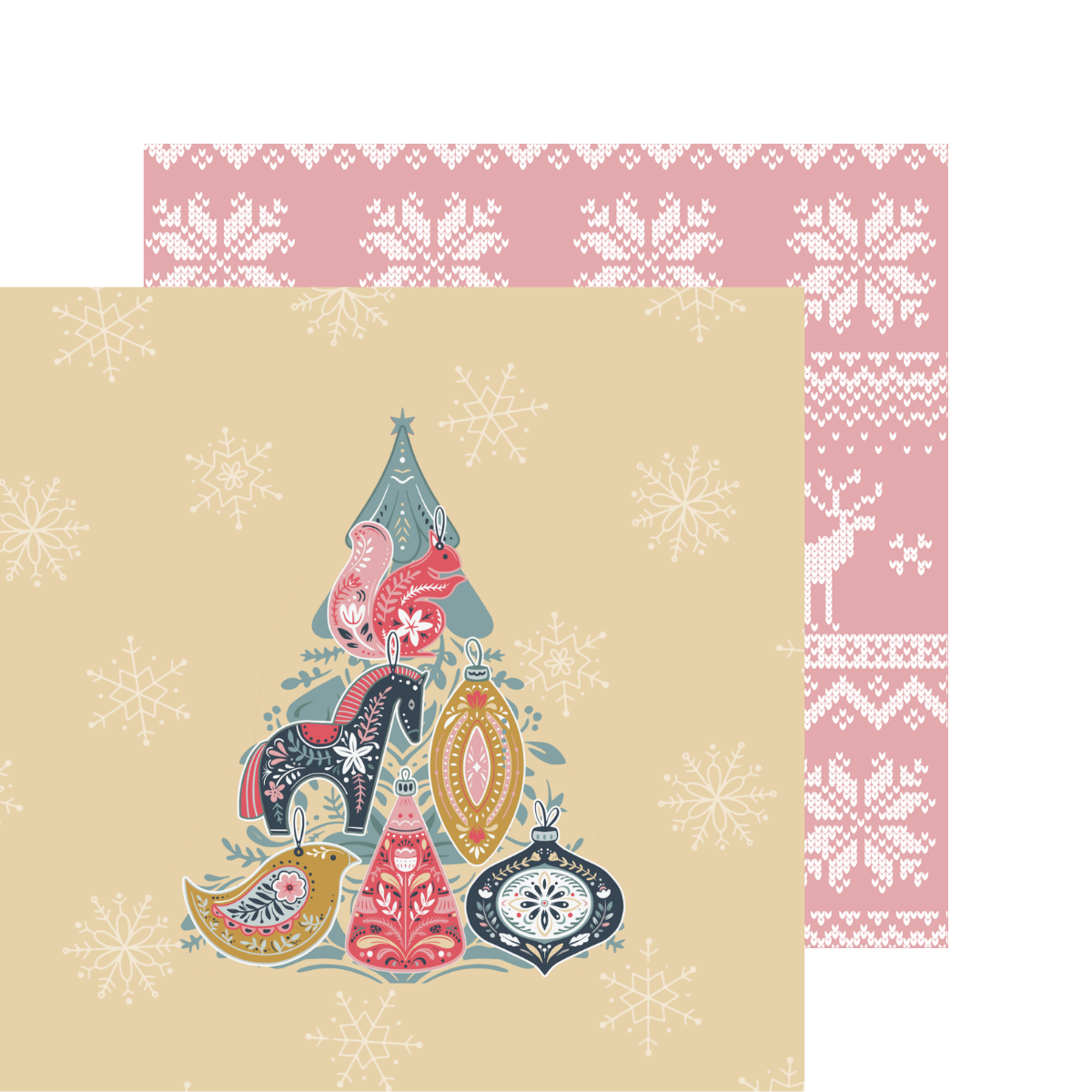 Scandinavian Christmas Patterned Paper 6x6