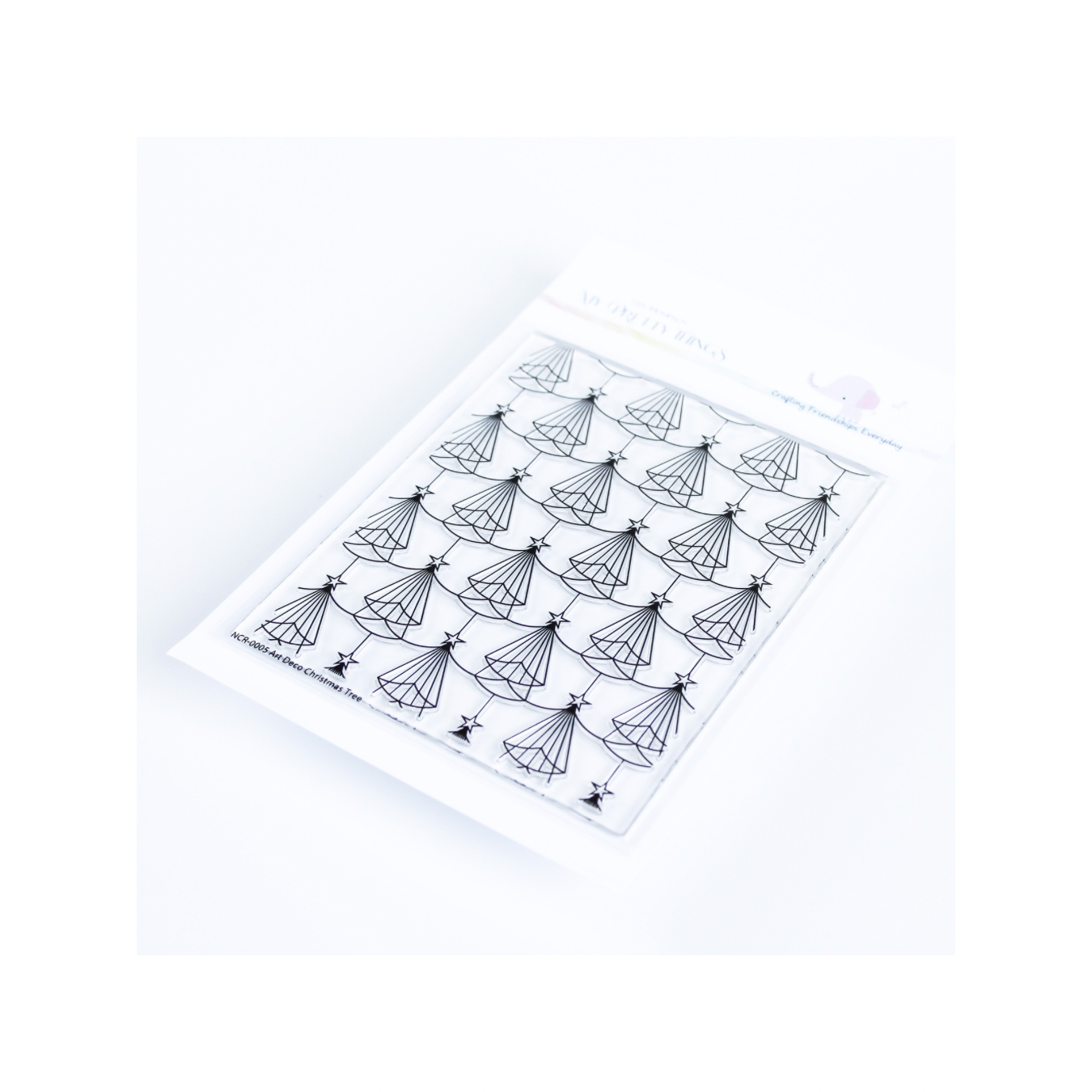 Art Deco Christmas Trees Background Stamp