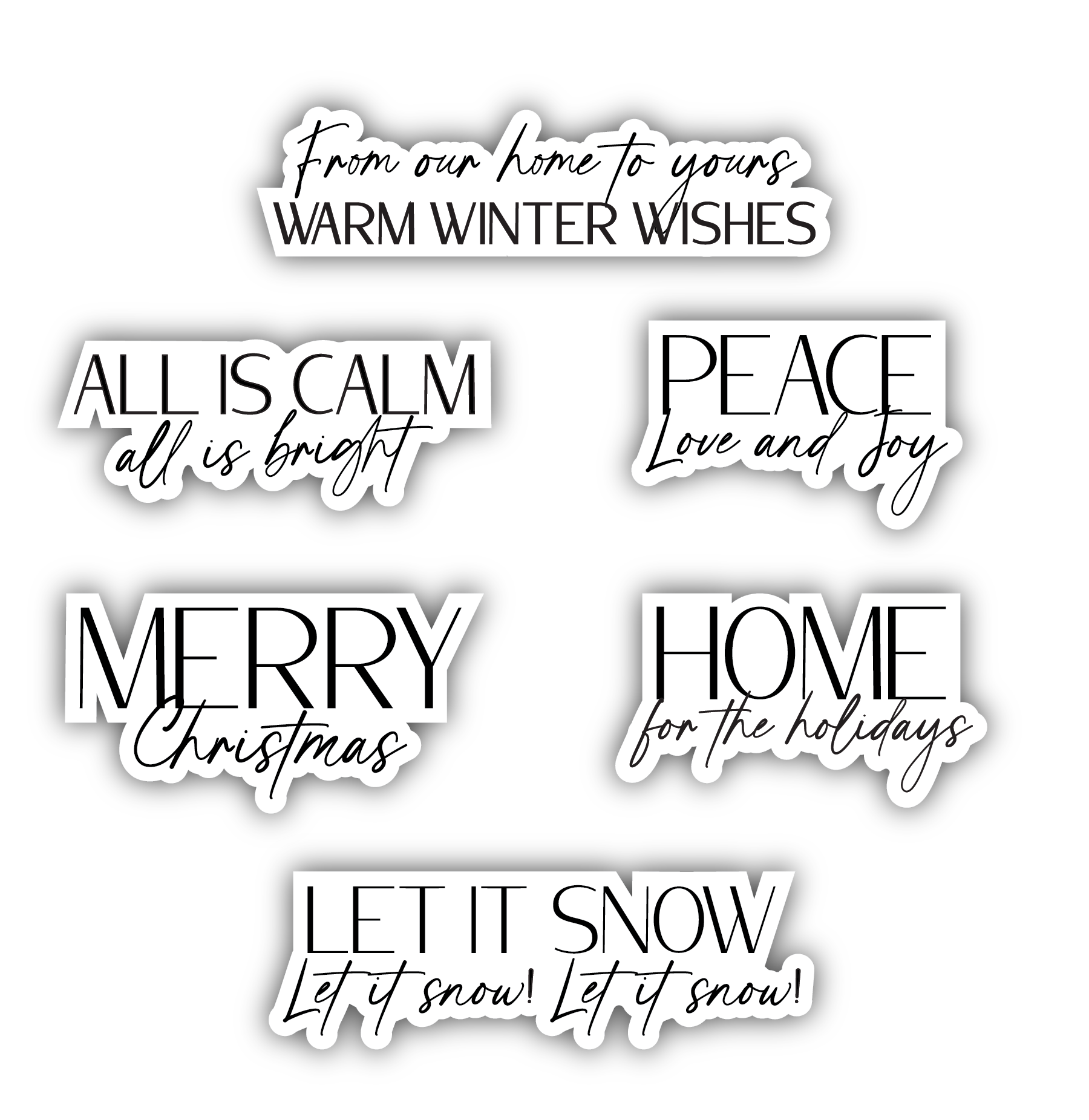Bold & Scripted Holiday Sentiments Stamp Set