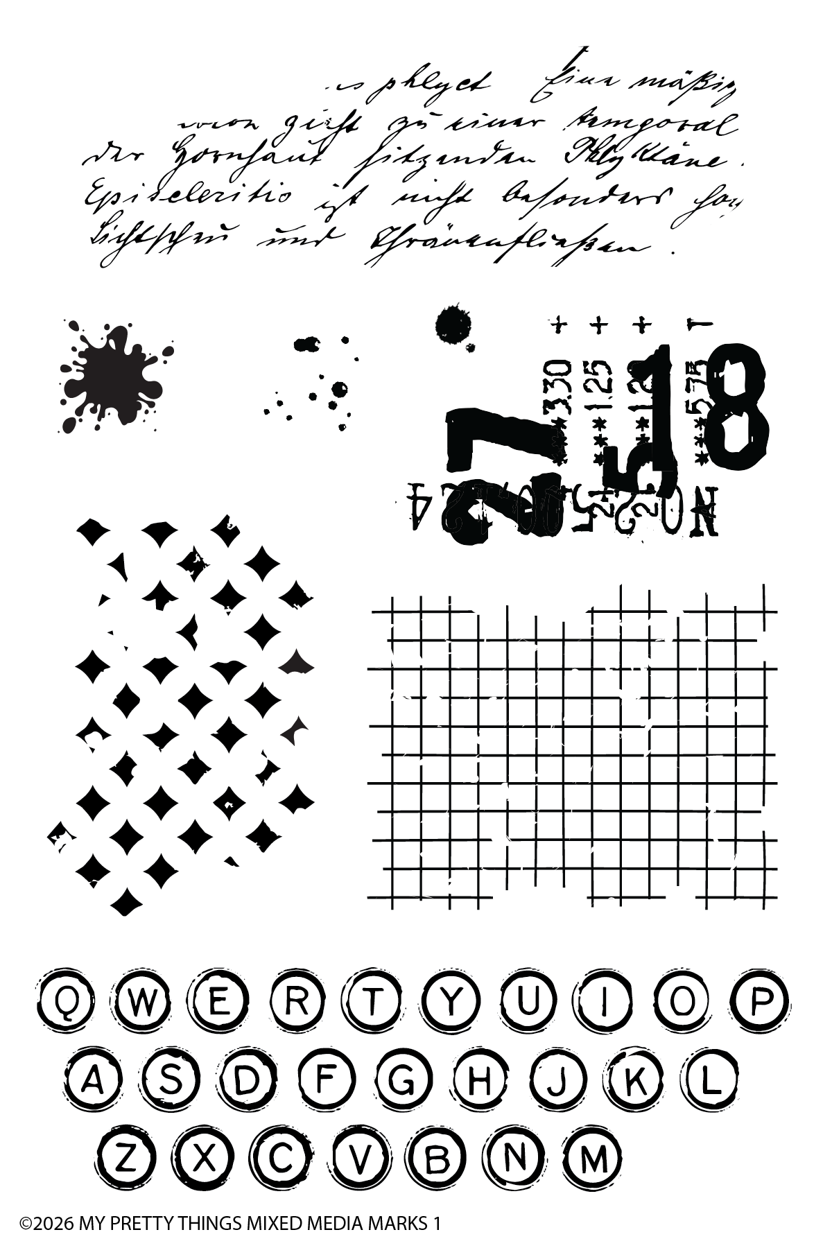 Mixed Media Marks Stamp Set