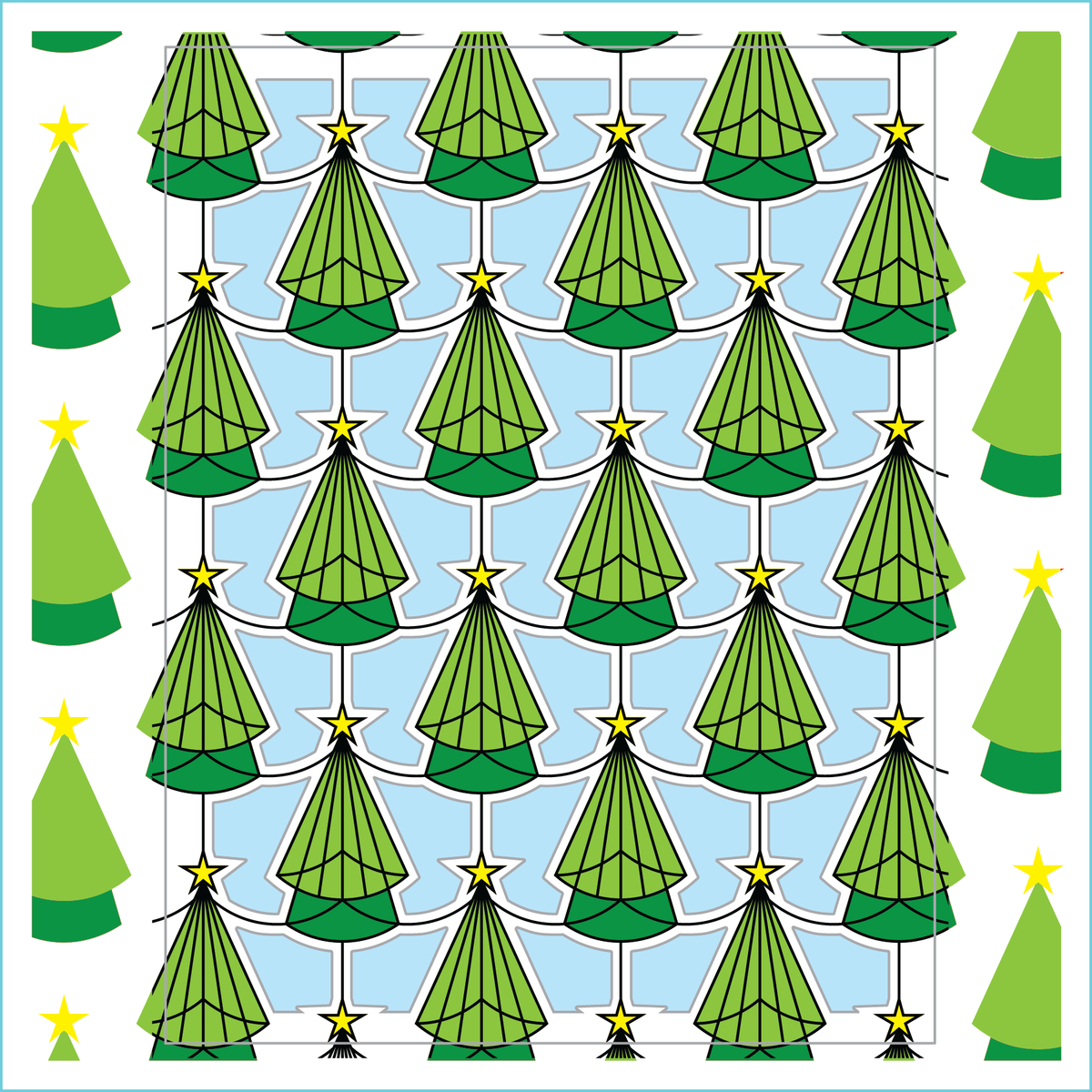 Art Deco Christmas Trees Layered Coloring Stencils