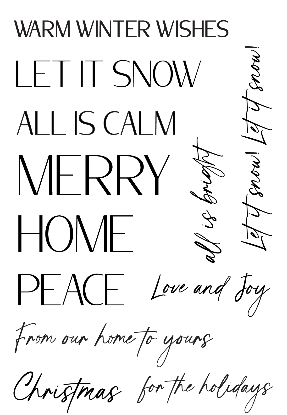 Bold & Scripted Holiday Sentiments Stamp Set