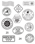 Holiday Postal Marks Stamps Set