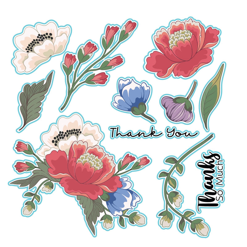 Chinoiserie Floral Stamp Set