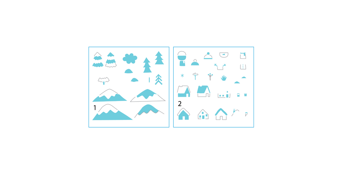 Snow Much Fun Scene Building Coloring Stencils