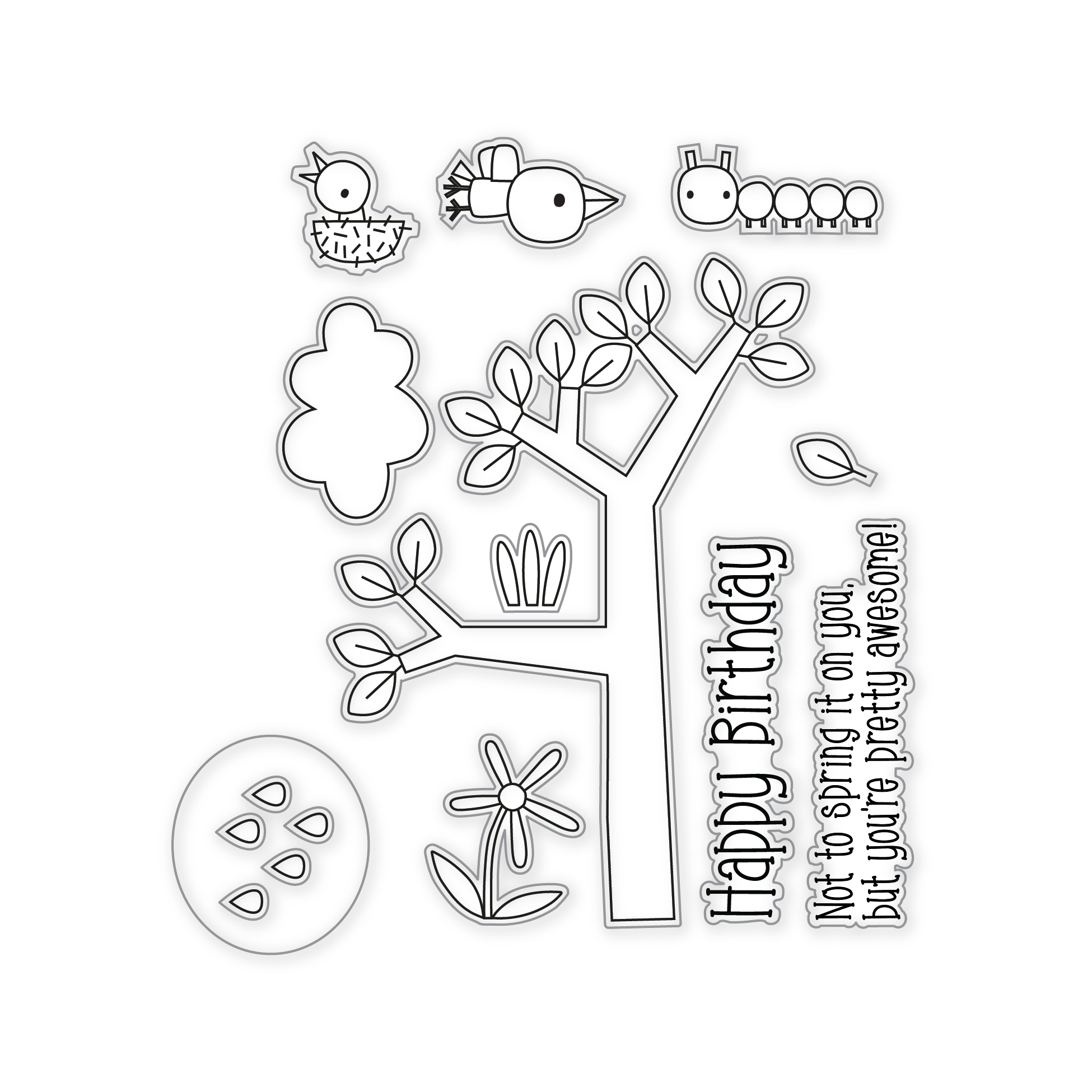 Pretty Awesome Birthday Die Set