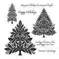 Linocut Nordic Pine Stamps Set