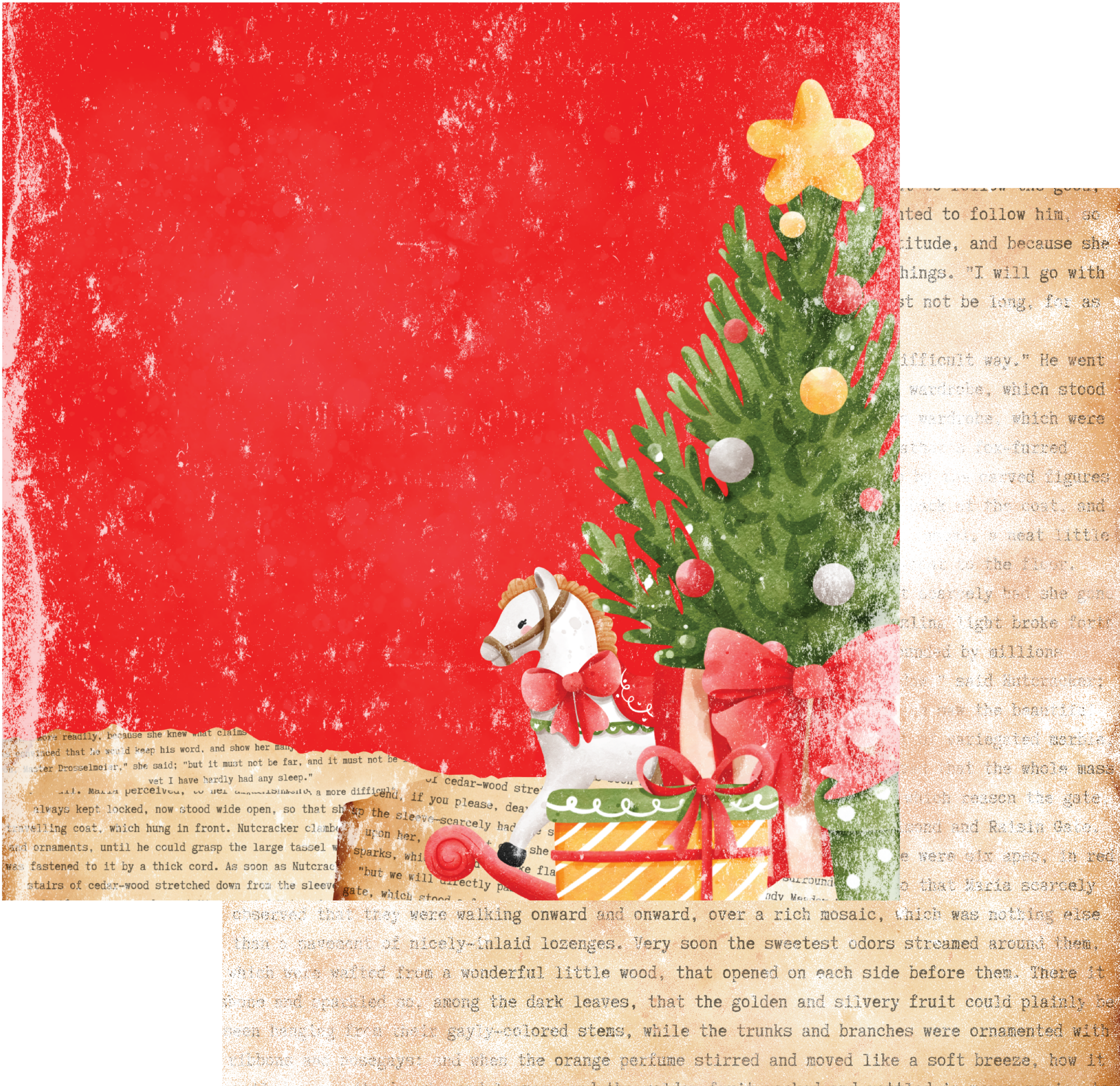 Traditional Nutcracker 12x12 Patterned Paper