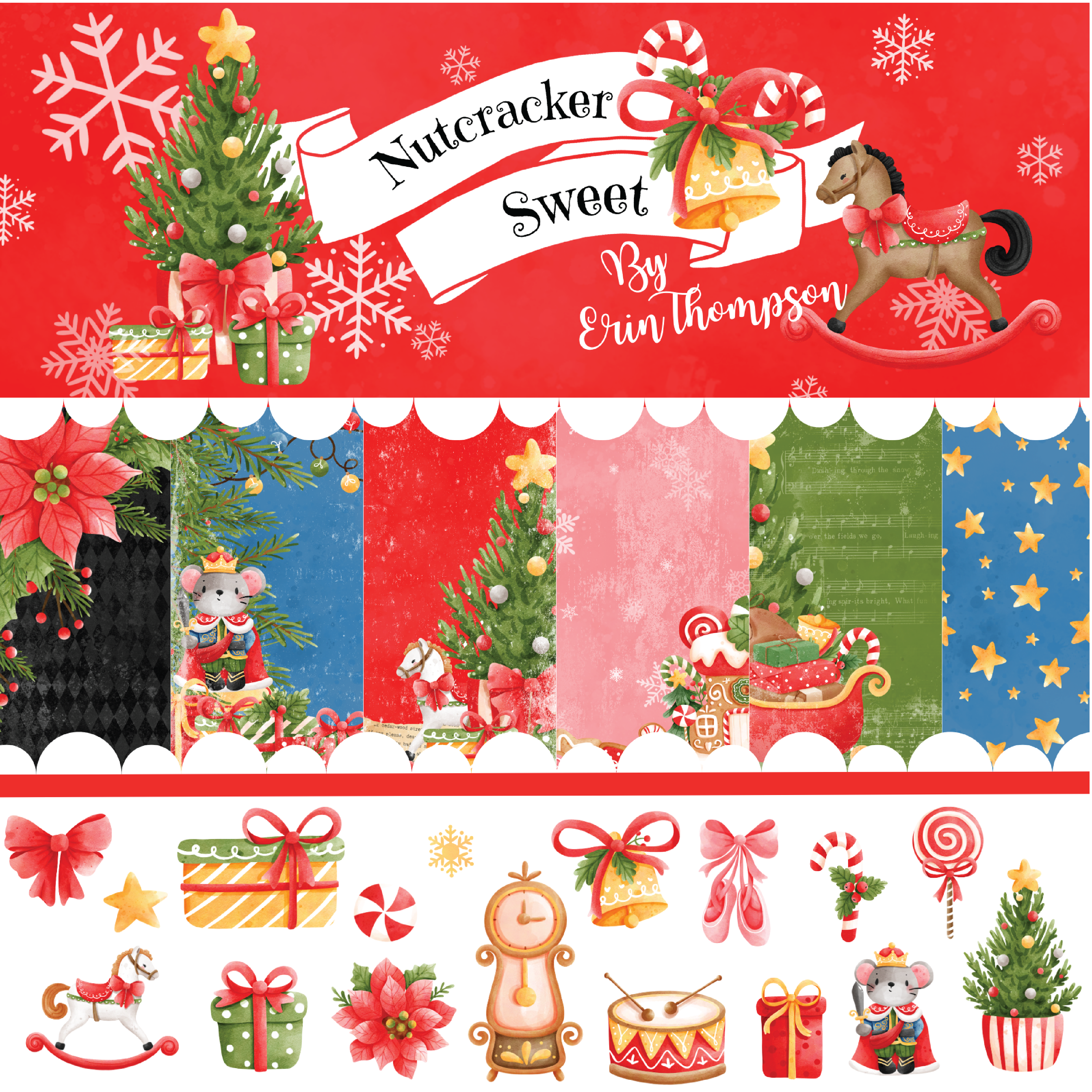 Traditional Nutcracker 12x12 Patterned Paper