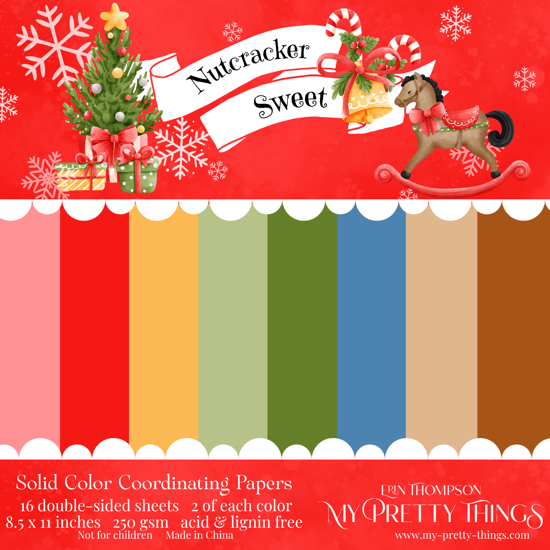 Traditional Nutcracker Sweet Solid Paper 8x5"x11"