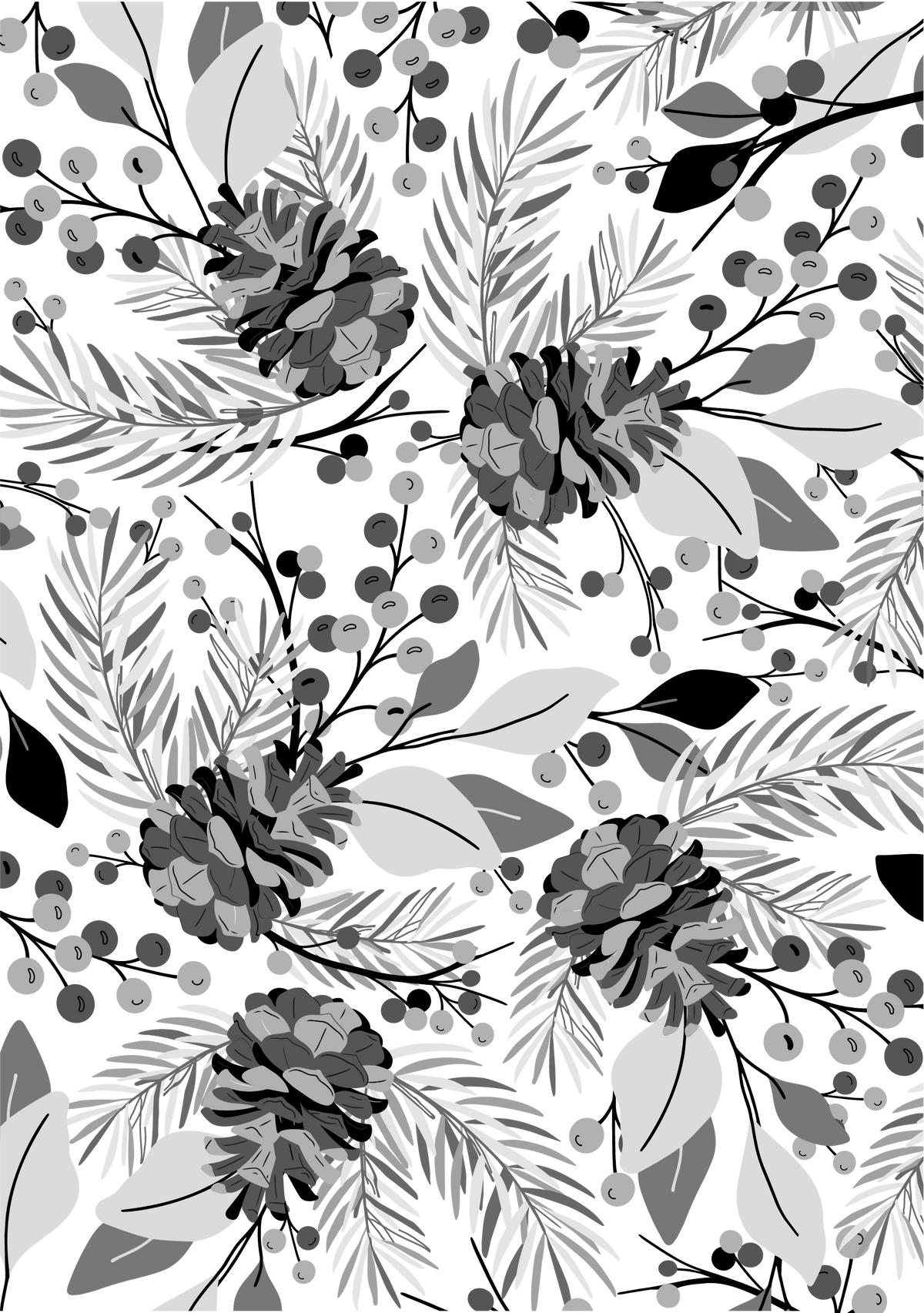 Pine & Berries 3D Embossing Folder